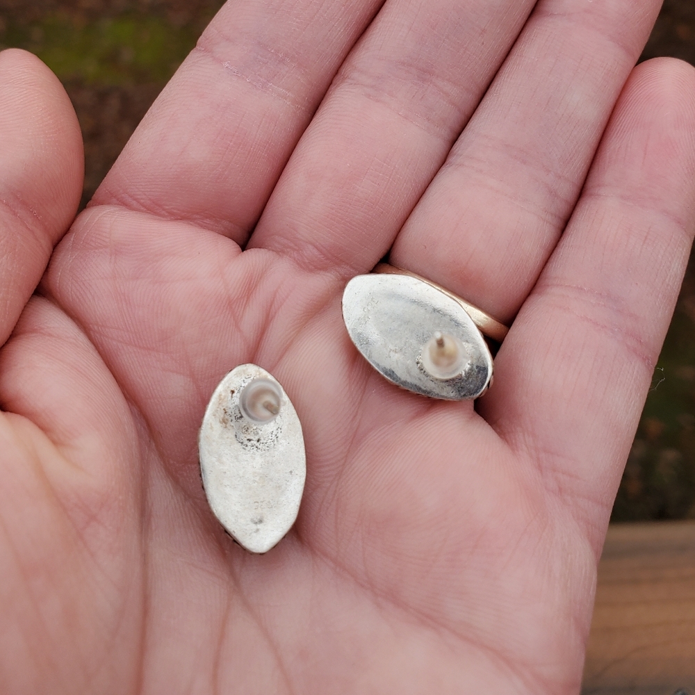 Moonstone Stud Earrings - image 2